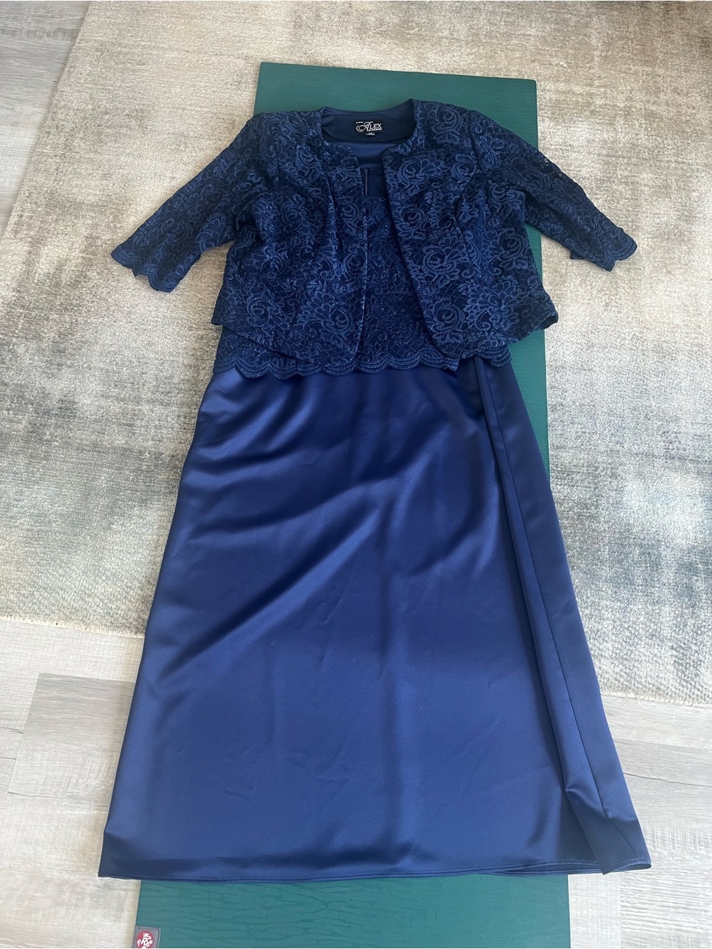Alex Evenings Navy Blue Size 18W 2 Piece Set Mother of the Bride Wedding